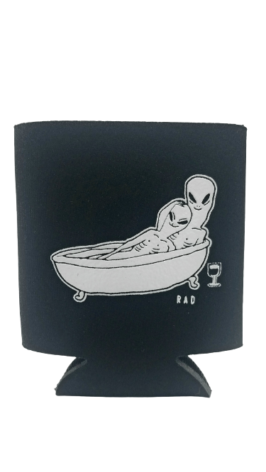 Alien Bathtub Lovers Beer Koozie