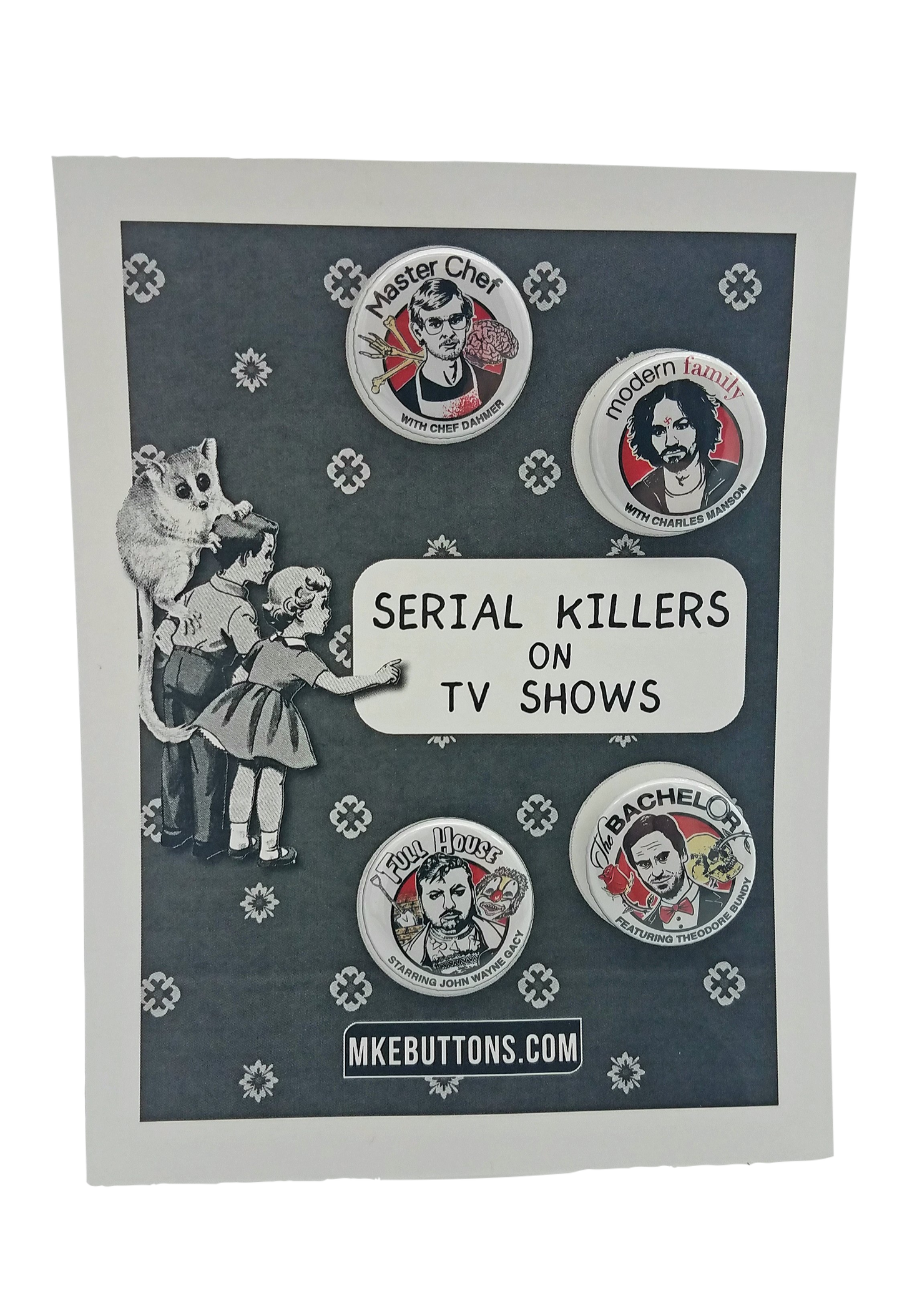 Serial Killers on TV Shows Button Pack (4)