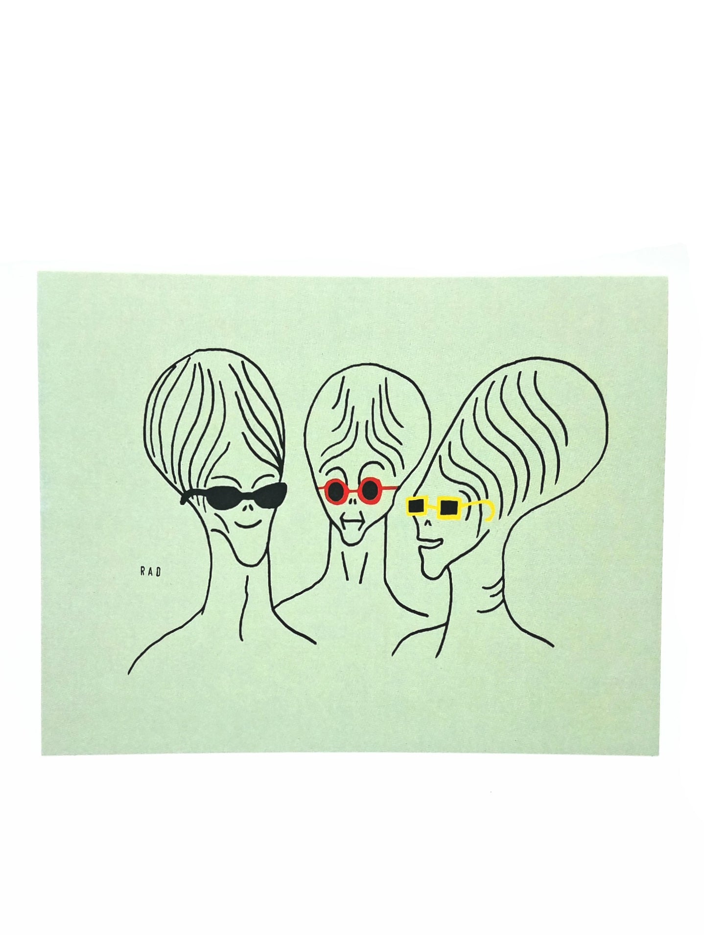 Aliens in Sunglasses Greeting Card